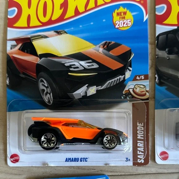 6 New Hot Wheels Assorted Die-Cast Cars Set - Orange, Yellow, Black, Green - Picture 2 of 8